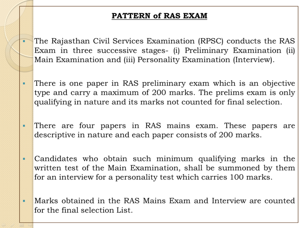 Ras Exam Pattern Pre Mains And Interview Toppers Mentor